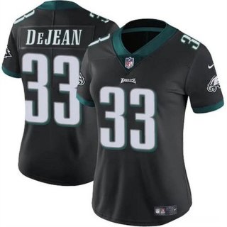 Women's Philadelphia Eagles #33 Cooper DeJean Black 2024 Draft Vapor Untouchable Limited Stitched Football Jersey(Run Small)