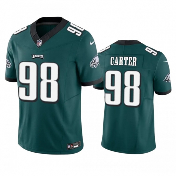 Men's Philadelphia Eagles #98 Jalen Carter Green 2023 F.U.S.E. Vapor Untouchable Limited Stitched Football Jersey