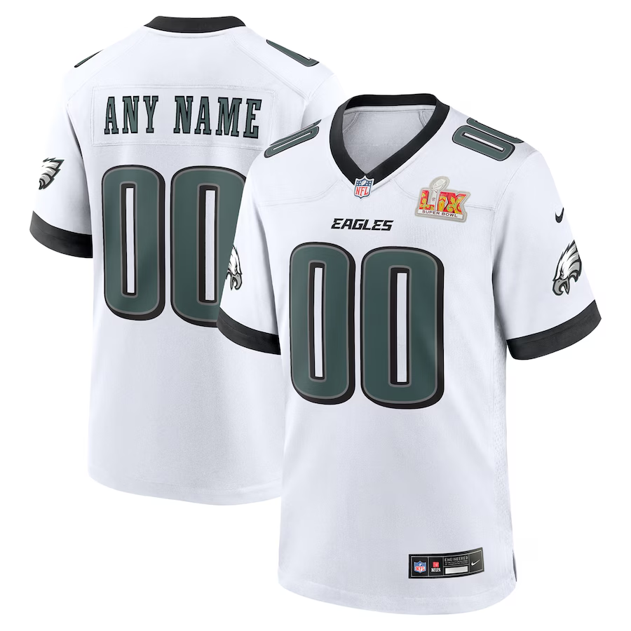 Philadelphia Eagles Nike Super Bowl LIX Custom Game Jersey - White