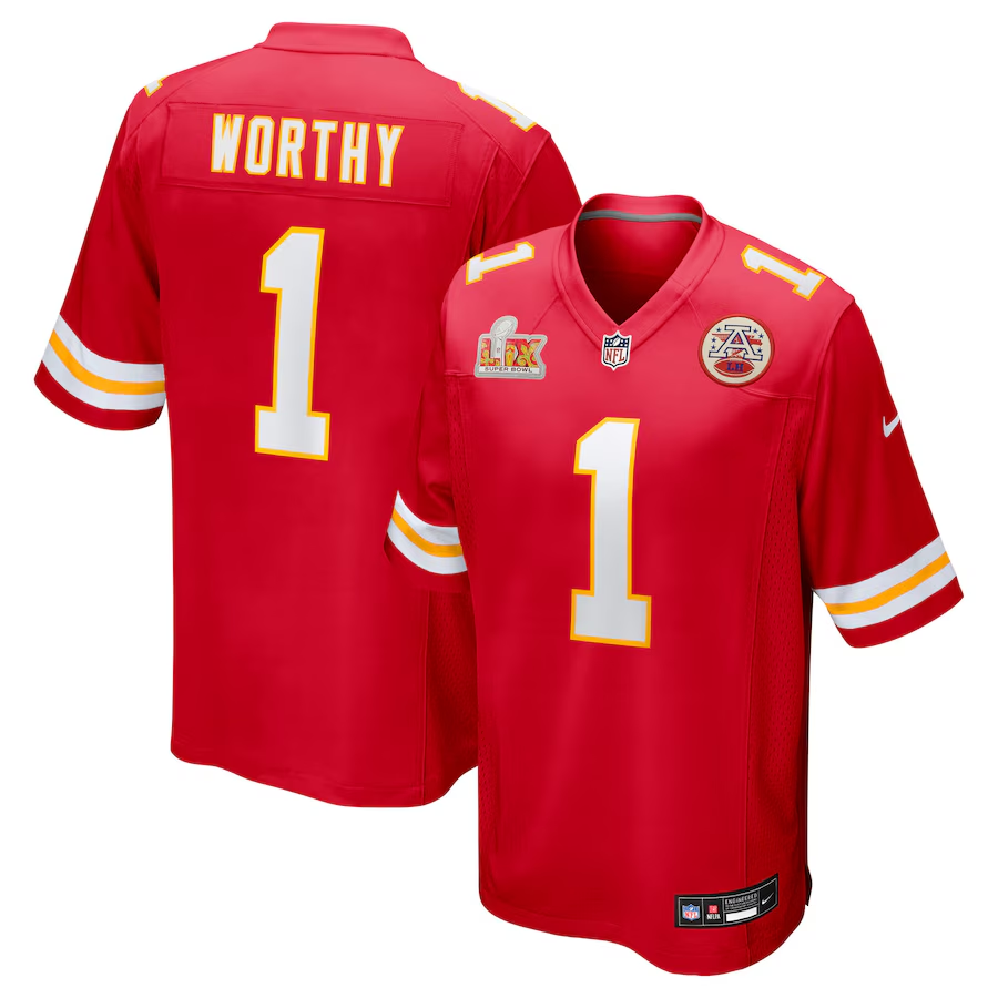 Xavier Worthy Kansas City Chiefs Nike Super Bowl LIX Game Jersey - Red