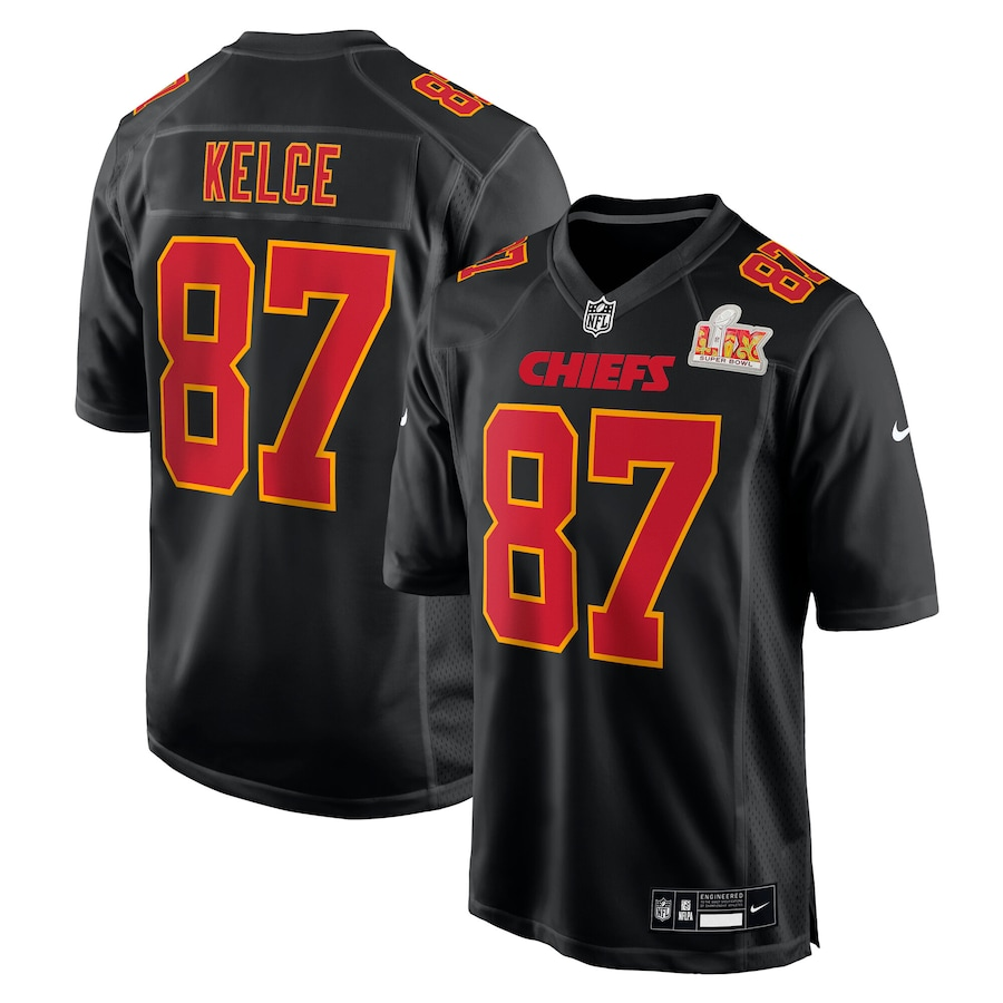 Travis Kelce Kansas City Chiefs Nike Super Bowl LIX Fashion Game Jersey - Carbon Black