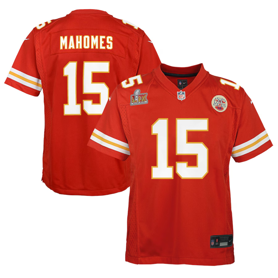 Kansas City Chiefs Nike #15 Patrick Mahomes Youth Super Bowl LIX Game Player Jersey - Red